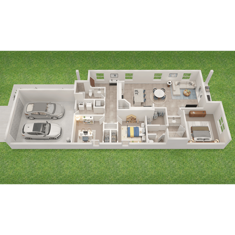 Floor plan for 3 beds, 2 baths, 1426 sqft